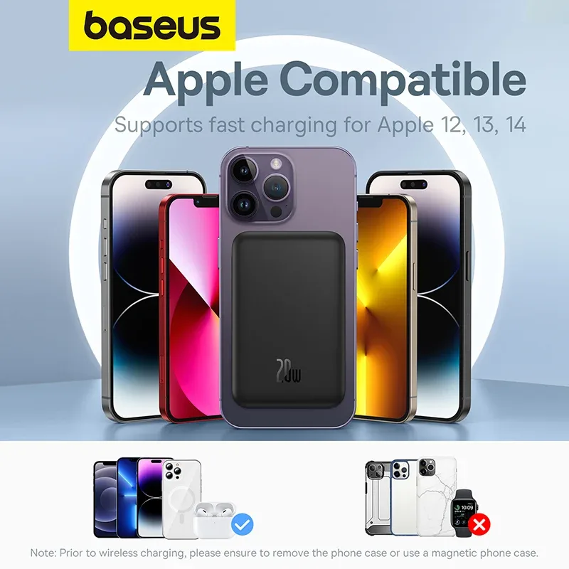 BASEUS MAGNETIC MINI WIRELESS FAST CHARGE POWER BANK 5000MAH 20W CLUSTER BLACK P10022107113 thumbnail 4