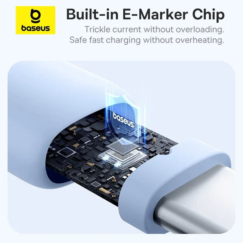 BASEUS SILKY FAST CHARGING CABLE USB C TO USB C 100W 1M MOON WHITE  P10377704213 thumbnail 3