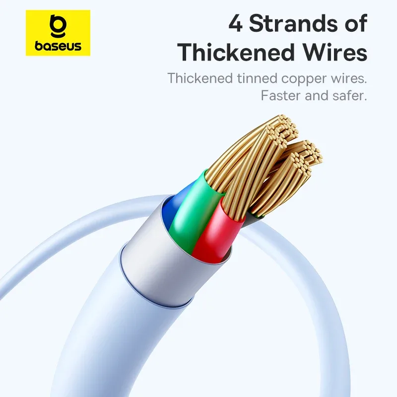 BASEUS SILKY FAST CHARGING CABLE USB C TO USB C 100W 1M MOON WHITE  P10377704213 thumbnail 4