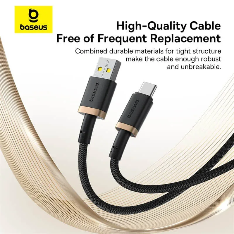 BASEUS DURA CHARGING CABLE USB A TO USB C 60W 1M BLACK P10377802U01 thumbnail 2