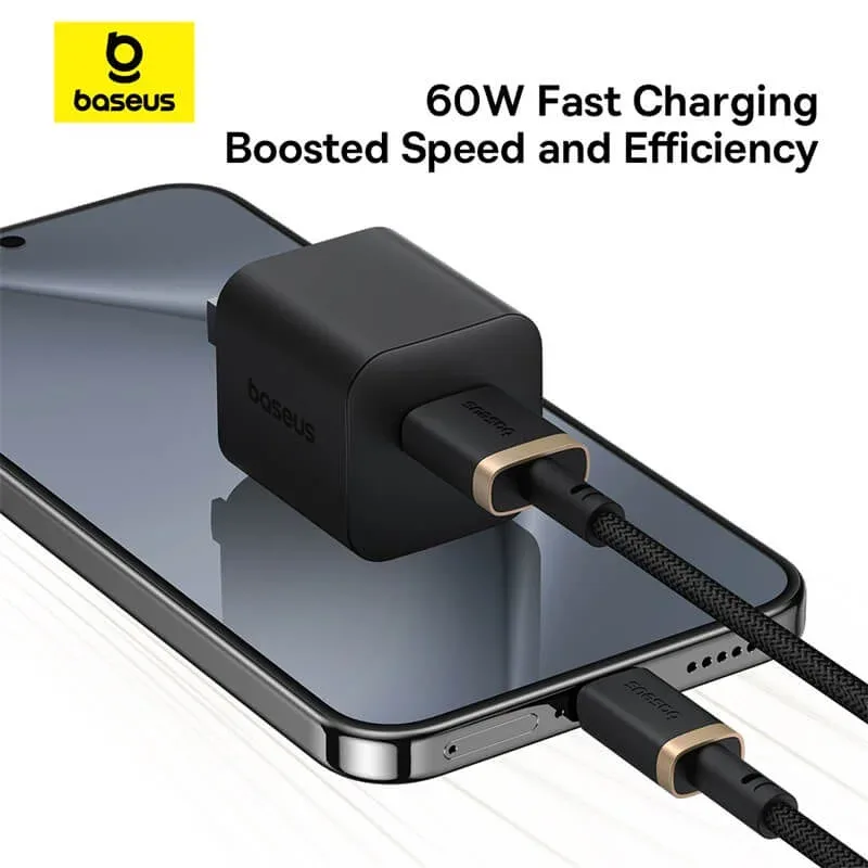 BASEUS DURA CHARGING CABLE USB A TO USB C 60W 1M BLACK P10377802U01 thumbnail 4