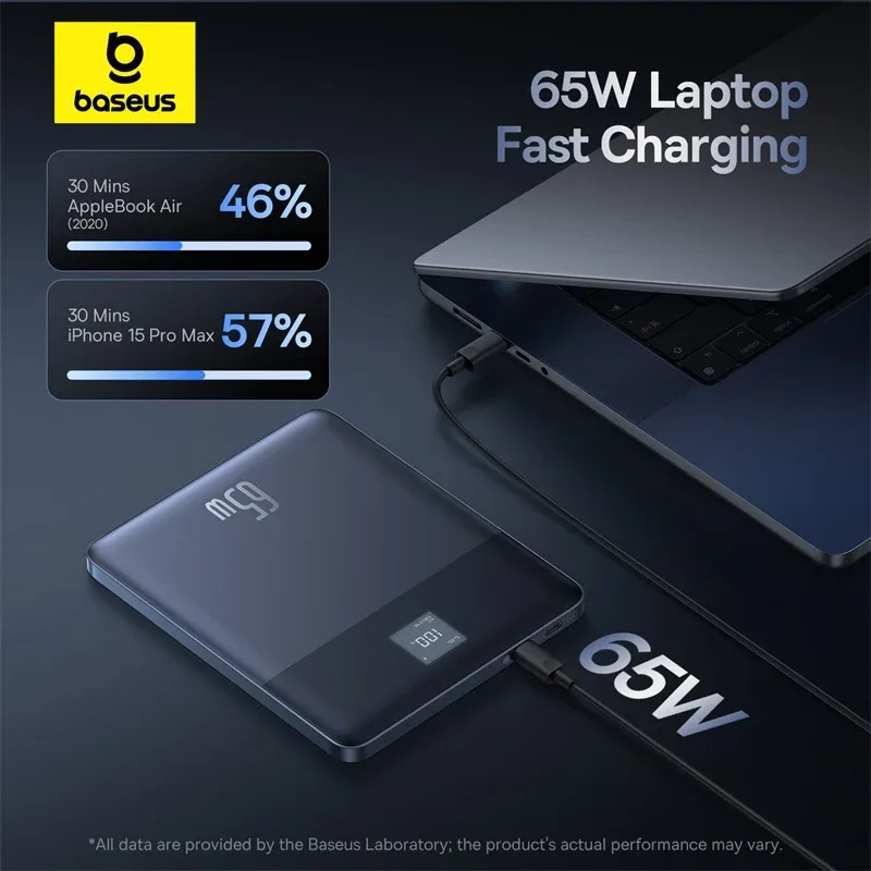 BASEUS BLADE 2 FAST CHARGING POWER BANK WITH DIGITAL DISPLAY INTELLIGENT EDITION 12000MAH 65W CANYON CORAL P10063801733 thumbnail 7