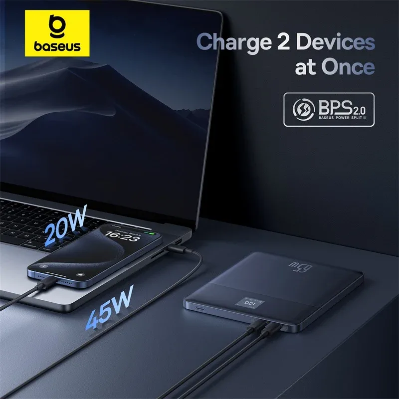 BASEUS BLADE 2 FAST CHARGING POWER BANK WITH DIGITAL DISPLAY INTELLIGENT EDITION 12000MAH 65W CANYON CORAL P10063801733 thumbnail 9