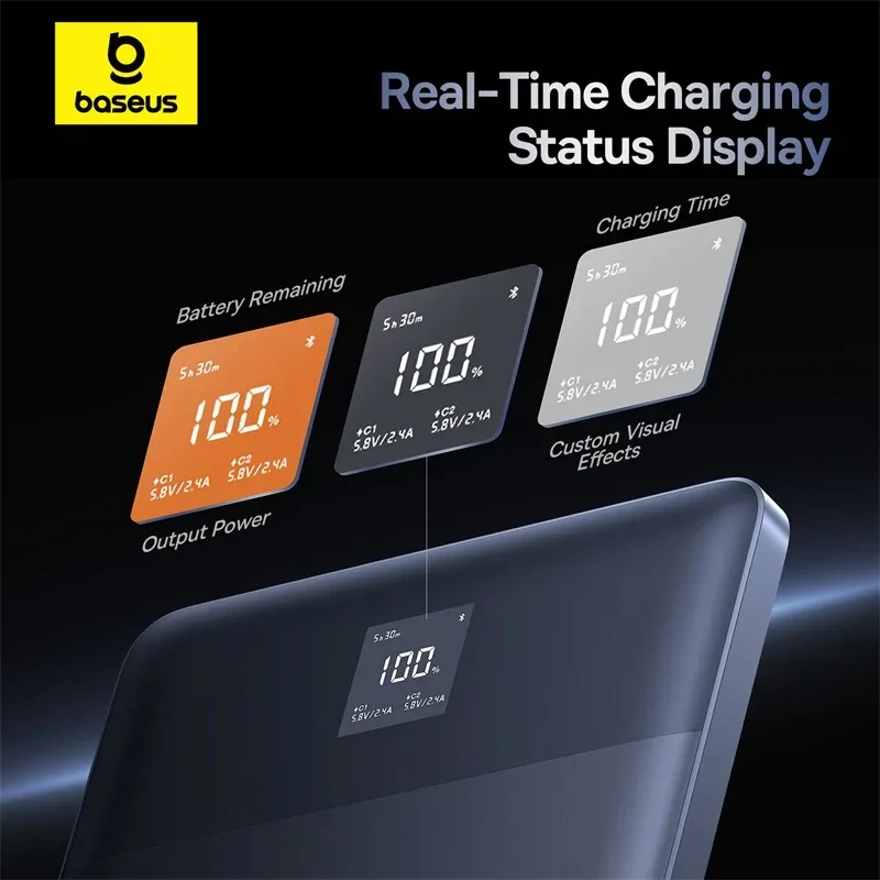 BASEUS BLADE 2 FAST CHARGING POWER BANK WITH DIGITAL DISPLAY INTELLIGENT EDITION 12000MAH 65W CANYON CORAL P10063801733 thumbnail 10