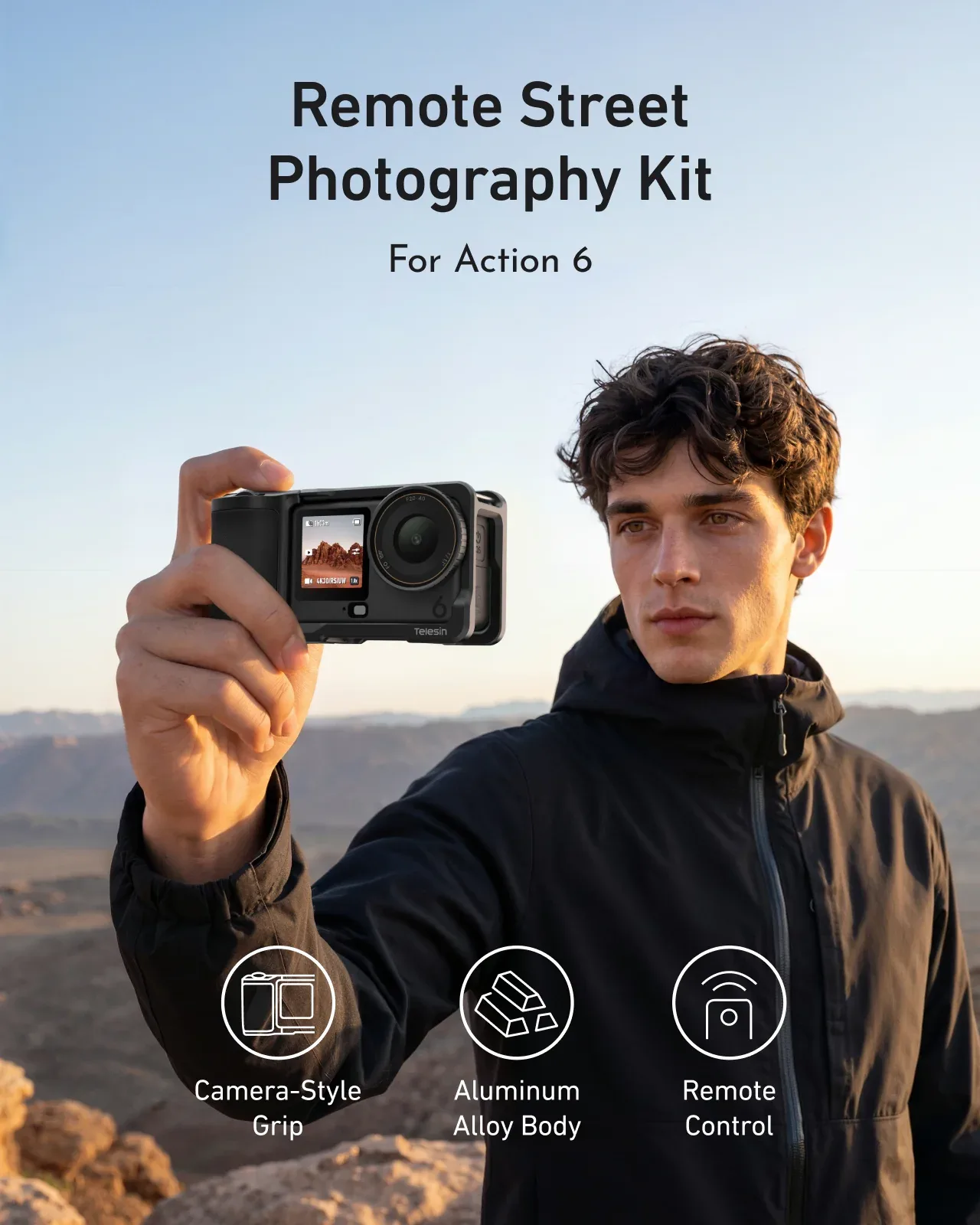 TELESIN REMOTE STREET PHOTOGRAPHY KIT FOR ACTION 6 S6-FMS-47-TDJ thumbnail 12