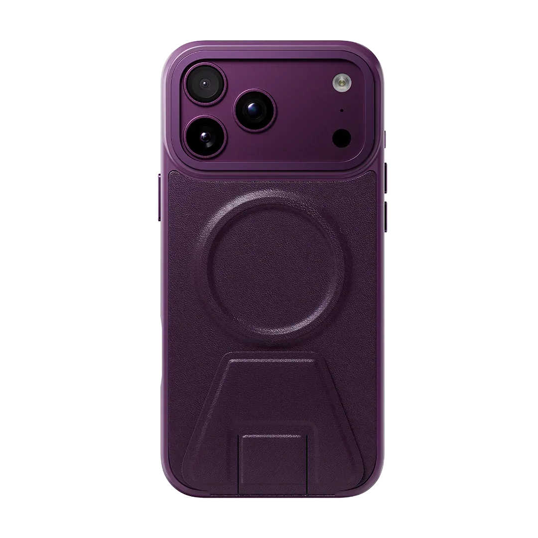 LEVELO ARCEN IPHONE 18 PRO MAX MAGSAFE LEATHER KICKSTAND CASE BURGUNDY LVLARNPUC18PMBUR