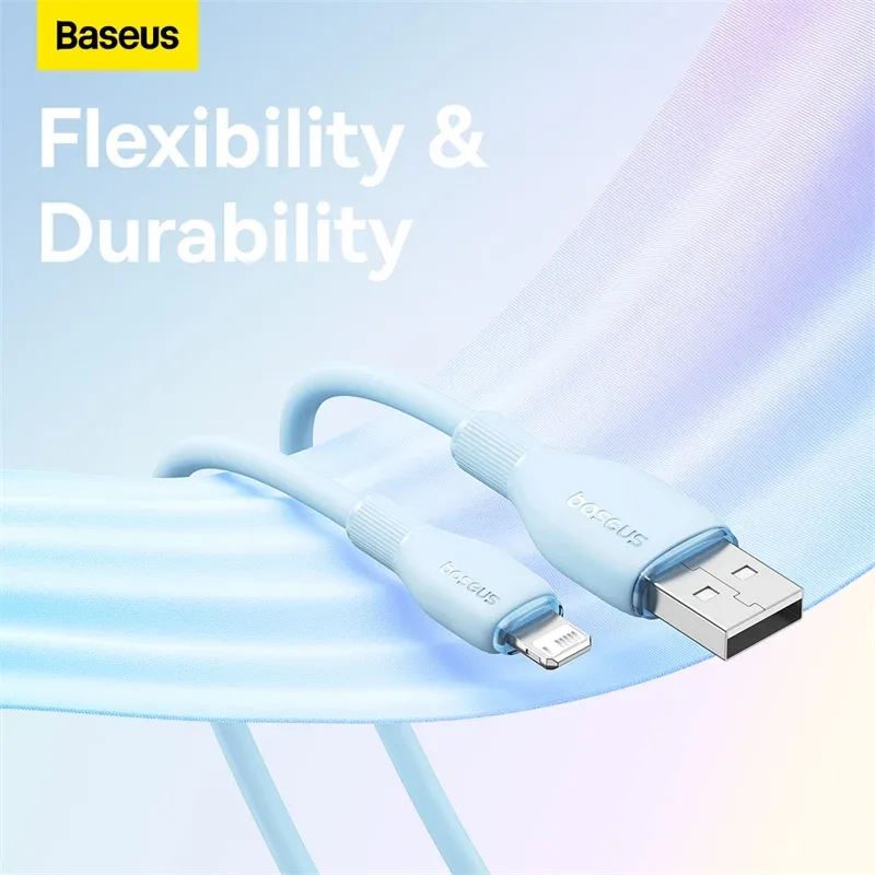 BASEUS PUDDING SERIES FAST CHARGING USB TO IP 2.4A CABLE 1.2M NEBULA PURPLE P10355700511 thumbnail 6