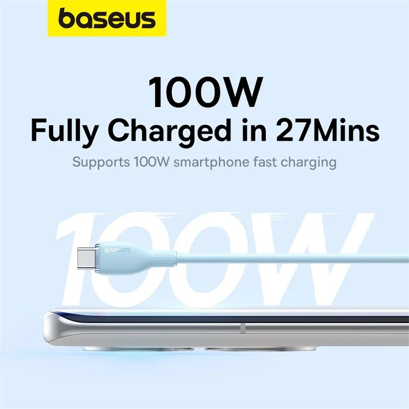 BASEUS PUDDING SERIES FAST CHARGING CABLE USB TO TYPE C 100W 120CM STELLAR WHITE P10355703221 thumbnail 4