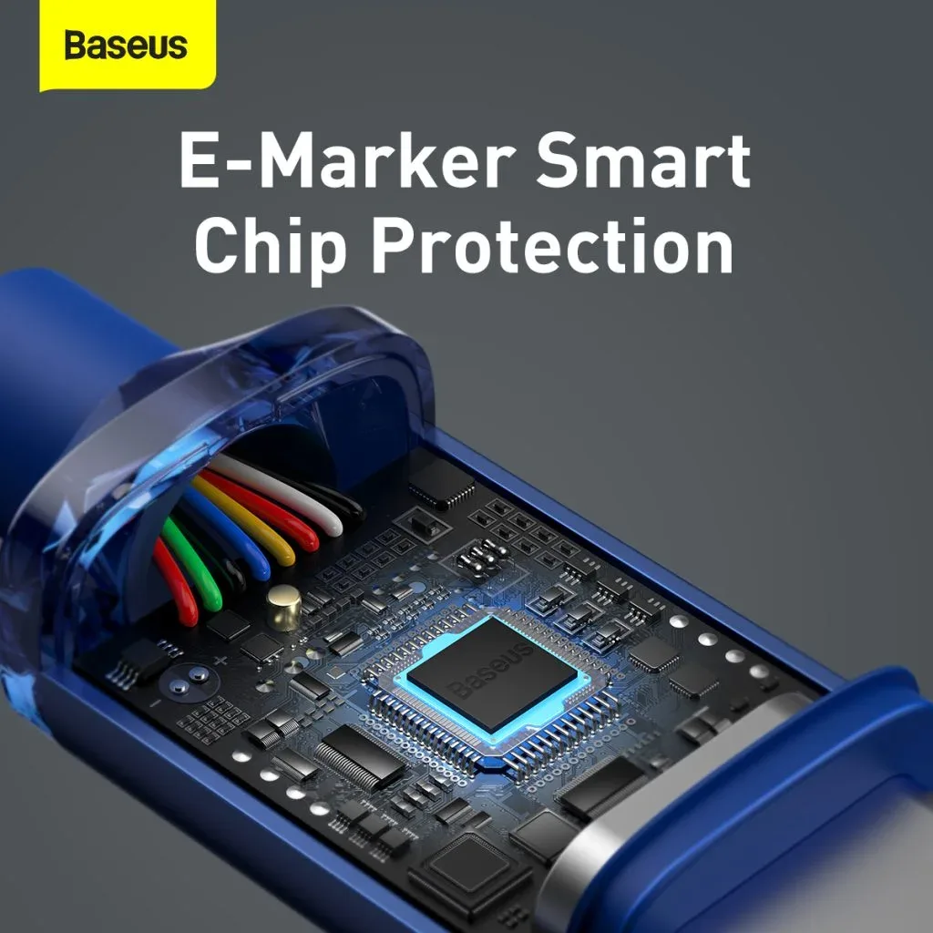 BASEUS CRYSTAL SHINE SERIES FAST CHARGING DATA CABLE TYPE C TO TYPE C 100W 2M BLUE CAJY000703 thumbnail 4