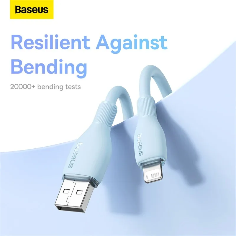 BASEUS PUDDING SERIES FAST CHARGING USB TO IP 2.4A CABLE 1.2M NEBULA PURPLE P10355700511 thumbnail 8