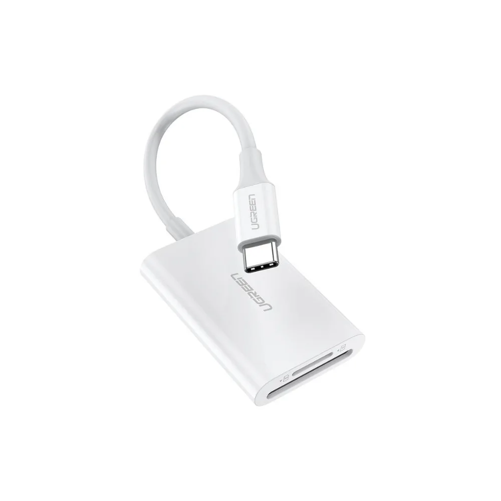 UGREEN USB-C TO SD+TF 4.0 MULTIFUNCTION CARD READER WHITE 60724