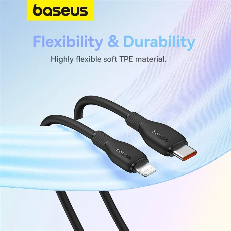 BASEUS PUDDING SERIES FAST CHARGING TYPE C TO IP 20W CABLE 2M CLUSTER BLACK P10355701111 thumbnail 5