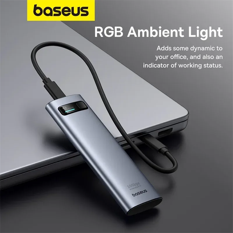 BASEUS FLY JOY SERIES SSD ENCLOSURE M2 NVME AND SATA GREY B00760600811 thumbnail 8