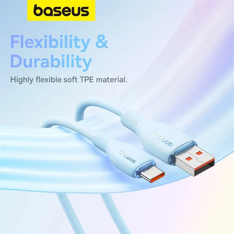 BASEUS PUDDING SERIES FAST CHARGING CABLE USB TO TYPE C 100W 120CM STELLAR WHITE P10355703221 thumbnail 6