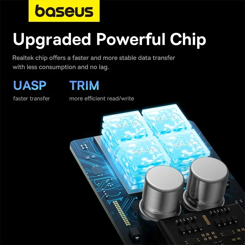 BASEUS FLY JOY SERIES SSD ENCLOSURE M2 NVME AND SATA GREY B00760600811 thumbnail 7