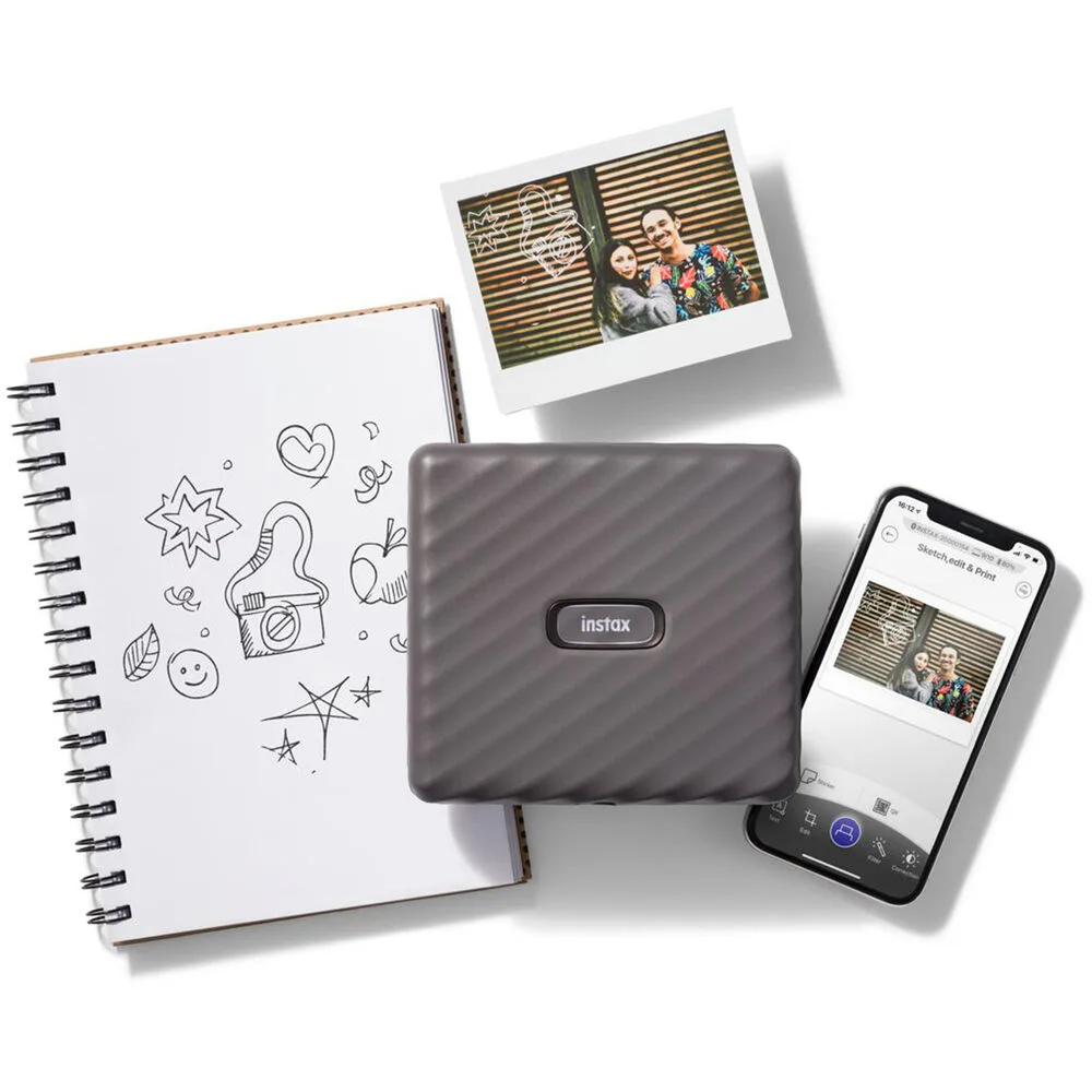 FUJIFILM INSTAX LINK WIDE SMARTPHONE PRINTER MOCHA GRAY thumbnail 3
