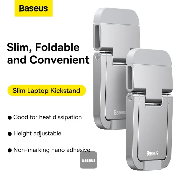 BASEUS SLIM LAPTOP KICK STAND X2 PACK OF 2 SILVER thumbnail 9