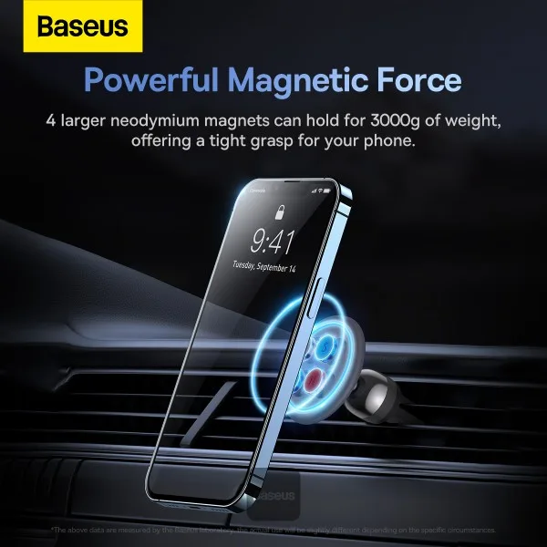 BASEUS C01 MAGNETIC PHONE HOLDER AIR OUTLET VERSION CLUSTER BLACK C40140802113 thumbnail 3