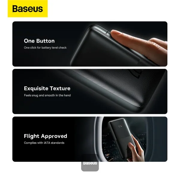BASEUS BIPOW PRO DIGITAL DISPLAY FAST CHARGE POWER BANK 10000MAH 22.5W BLACK PPBD040001 thumbnail 8