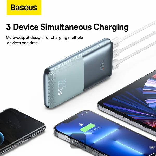 BASEUS BIPOW PRO DIGITAL DISPLAY FAST CHARGE POWER BANK 10000MAH 22.5W BLUE PPBD040003 thumbnail 7