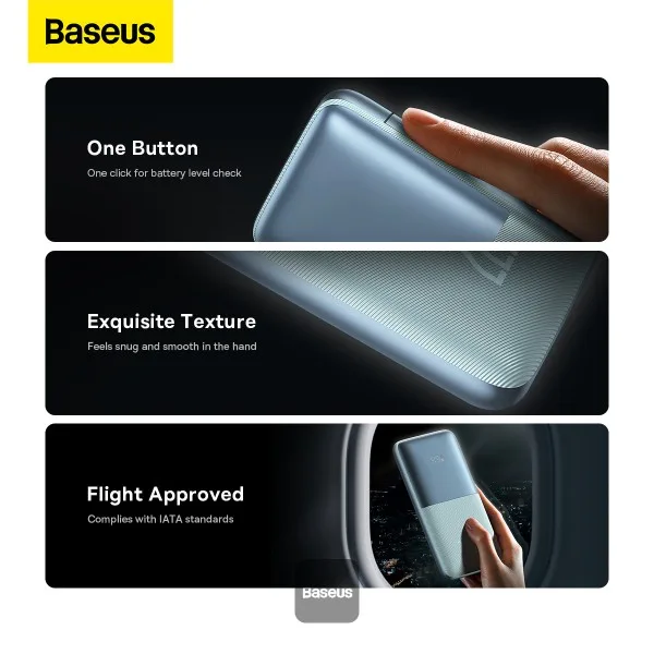 BASEUS BIPOW PRO DIGITAL DISPLAY FAST CHARGE POWER BANK 10000MAH 22.5W BLUE PPBD040003 thumbnail 8