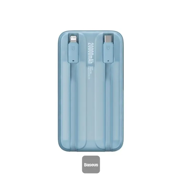 BASEUS COMET SERIES DUAL CABLE DIGITAL DISPLAY FAST CHARGE POWER BANK 20000MAH 22.5W BLUE PPMD020103 thumbnail 6
