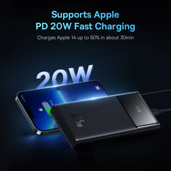 BASEUS STAR LORD DIGITAL DISPLAY FAST CHARGING POWER BANK 10000MAH 22.5W BLACK PPXJ100001 thumbnail 4