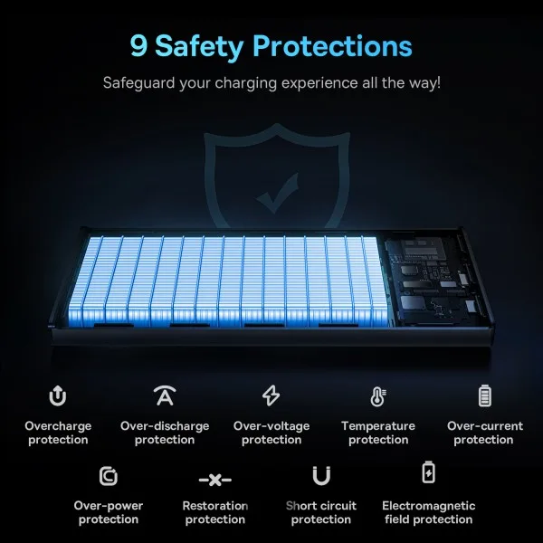 BASEUS STAR LORD DIGITAL DISPLAY FAST CHARGING POWER BANK 10000MAH 22.5W BLACK PPXJ100001 thumbnail 6