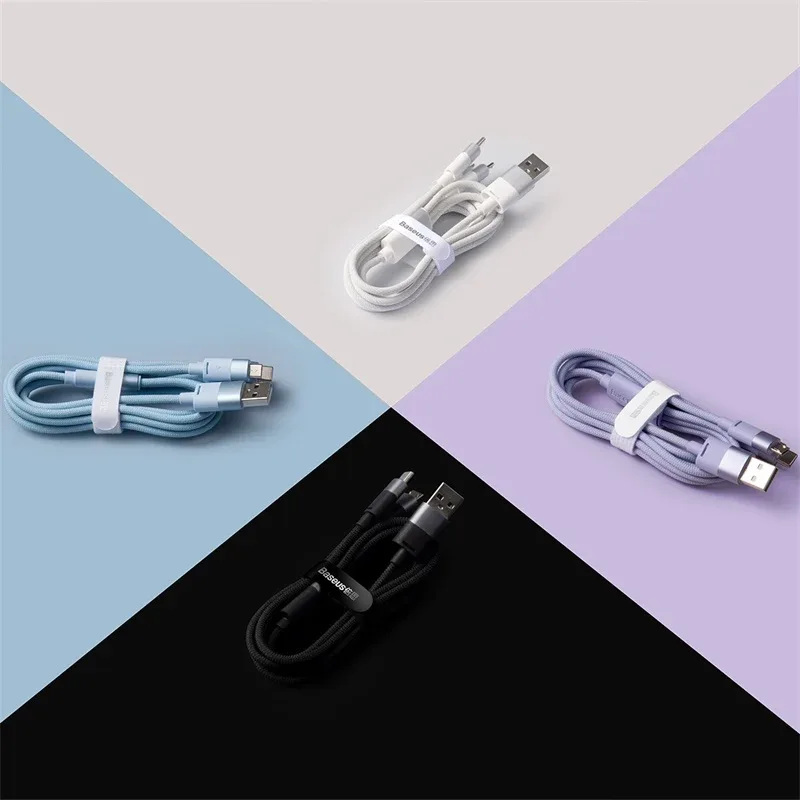 BASEUS ONE FOR THREE FAST CHARGING DATA CABLE USB TO M+L+C 3.5A BLACK CAXS000001 thumbnail 3