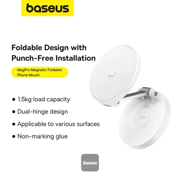 BASEUS MAGPRO SERIES MAGNETIC FOLDABLE PHONE MOUNT WHITE B10564101211 thumbnail 8