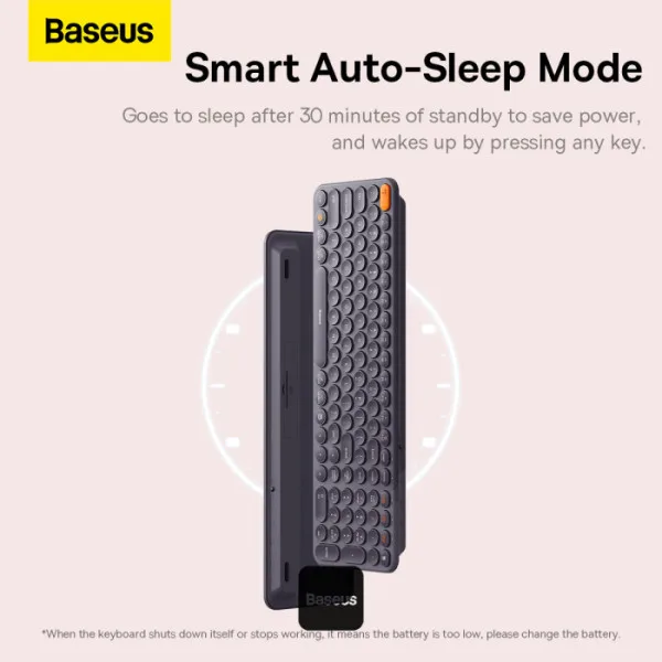 BASEUS K01B WIRELESS TRI MODE KEYBOARD FROSTED GRAY B00955504833 thumbnail 6