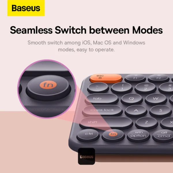 BASEUS K01B WIRELESS TRI MODE KEYBOARD FROSTED GRAY B00955504833 thumbnail 7