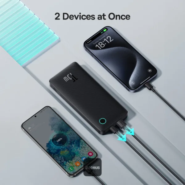 BASEUS AIRPOW LITE POWER BANK 10000MAH BIDIRECTIONAL FAST CHARGING 15W COSMIC BLACK PPAP10A thumbnail 2