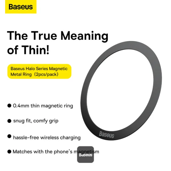 BASEUS HALO SERIES MAGNETIC METAL RING BLACK PCCH000001 thumbnail 4