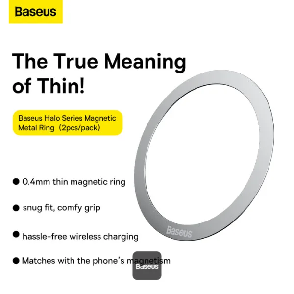 BASEUS HALO SERIES MAGNETIC METAL RING SILVER PCCH000012 thumbnail 6
