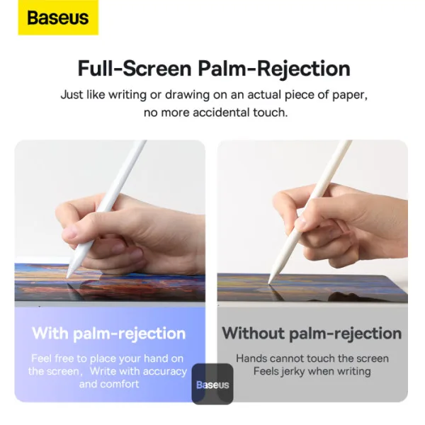 BASEUS SMOOTH WRITING 2 SERIES DUAL CHARGING STYLUS ACTIVE WIRELESS VERSION MOON WHITE P80015804213 thumbnail 2