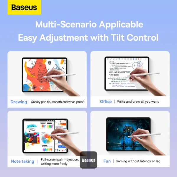 BASEUS SMOOTH WRITING 2 SERIES DUAL CHARGING STYLUS ACTIVE WIRELESS VERSION MOON WHITE P80015804213 thumbnail 3