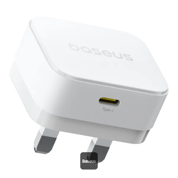 BASEUS PALM FAST CHARGER 1C 20W UK INCLUDE USB C USB C CABLE MOON WHITE  P1011160C213