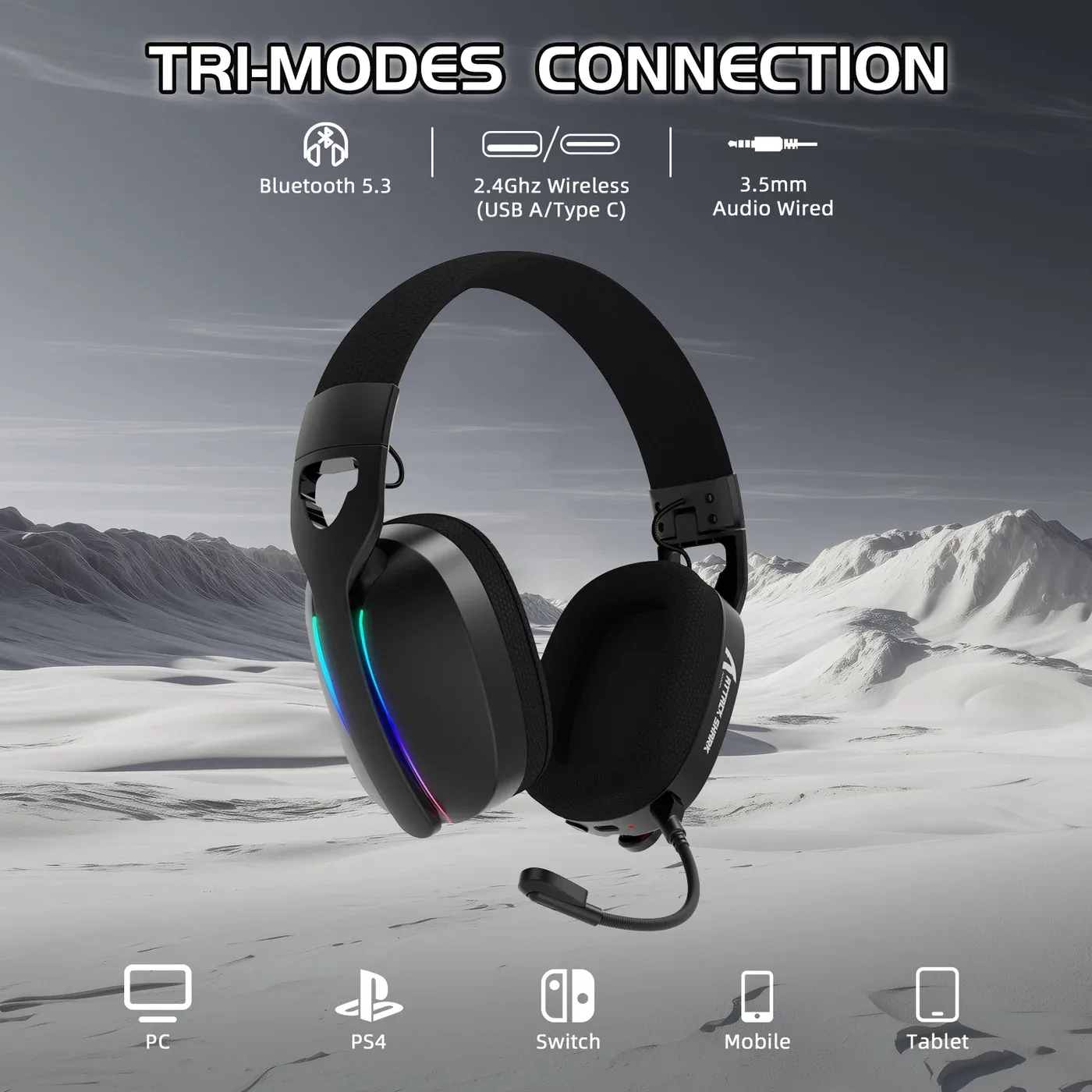 ATTACK SHARK L90 TRI MODE WIRELESS GAMING HEADSET BLACK thumbnail 15