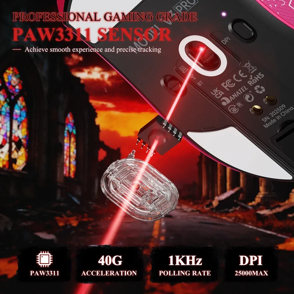 ATTACK SHARK V3 PRO WIRELESS ESPORTS GAMING MOUSE WITH CHARGING DOCK WHITE thumbnail 6