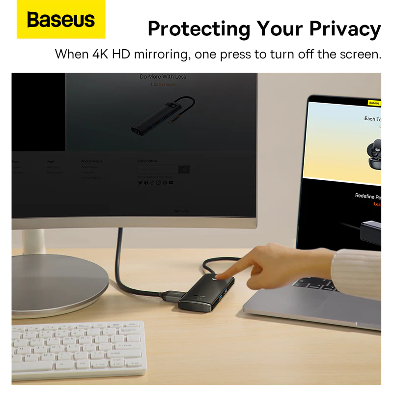 BASEUS LITE SERIES 6 PORT TYPE C HUB DOCKING STATION BLACK BS-0H019 thumbnail 8