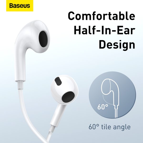 BASEUS ENCOK H17 3.5MM LATERAL IN EAR WIRED EARPHONE WHITE thumbnail 5