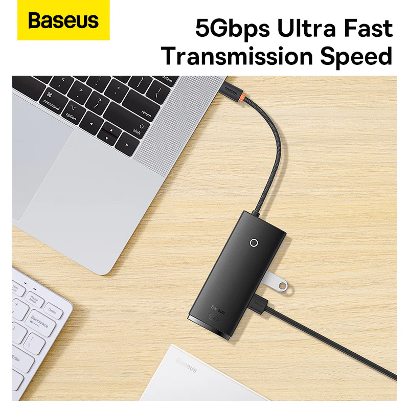 BASEUS LITE SERIES 6 PORT TYPE C HUB DOCKING STATION BLACK BS-0H019 thumbnail 10
