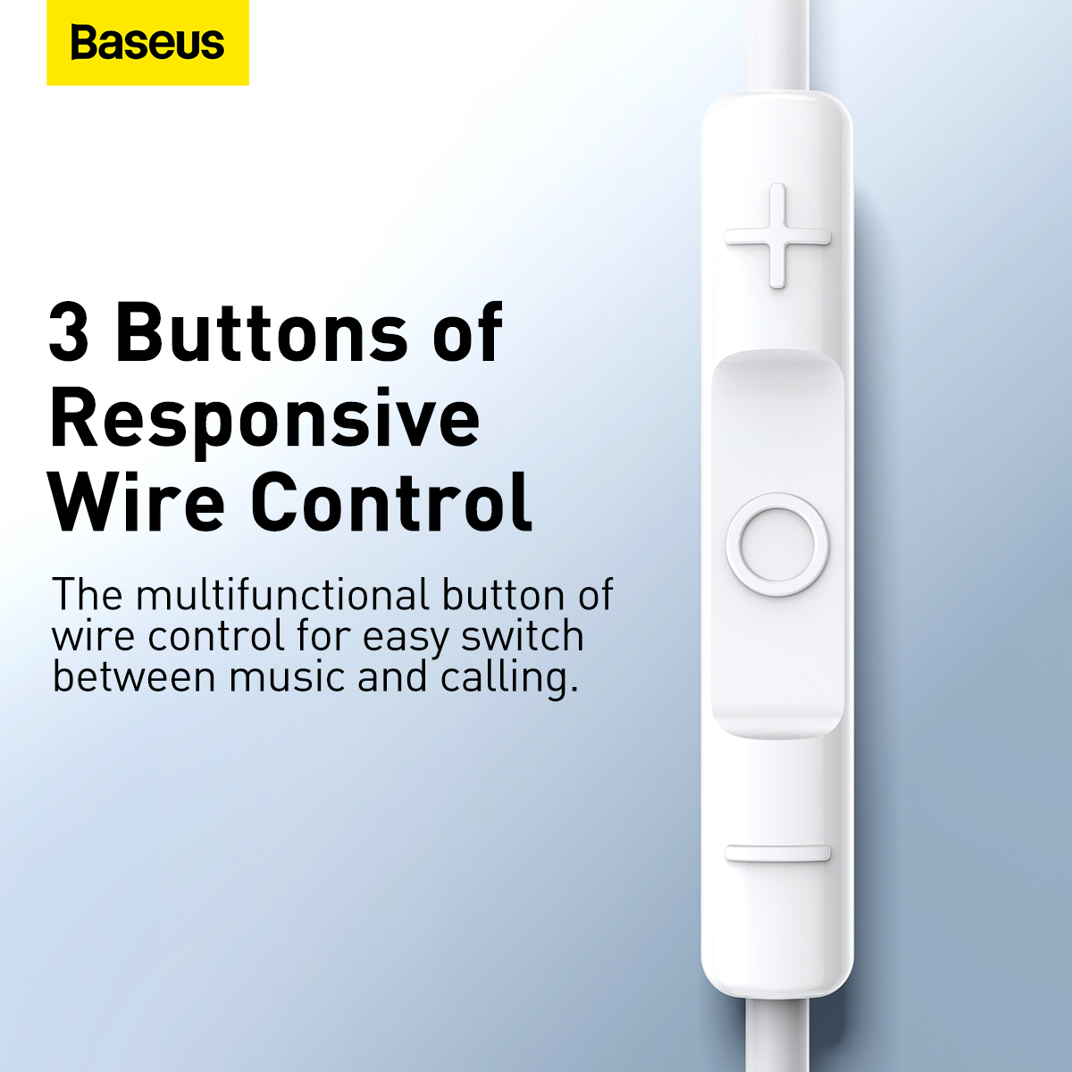 BASEUS ENCOK H17 3.5MM LATERAL IN EAR WIRED EARPHONE WHITE thumbnail 6
