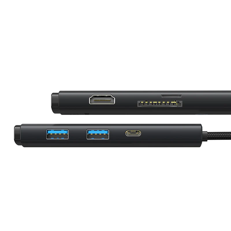 BASEUS LITE SERIES 6 PORT TYPE C HUB DOCKING STATION BLACK BS-0H019 thumbnail 2