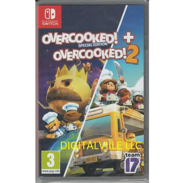 NINTENDO SWITCH OVERCOOKED PLUS OVERCOOKED 2 GAME CD