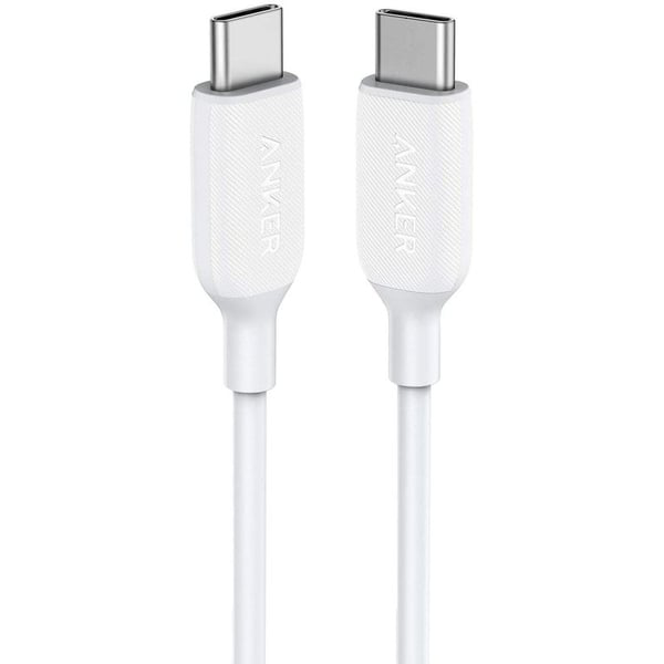 ANKER POWERLINE LLL USB-C TO USB-C 2.0 CABLE 3FT WHITE A8852H21