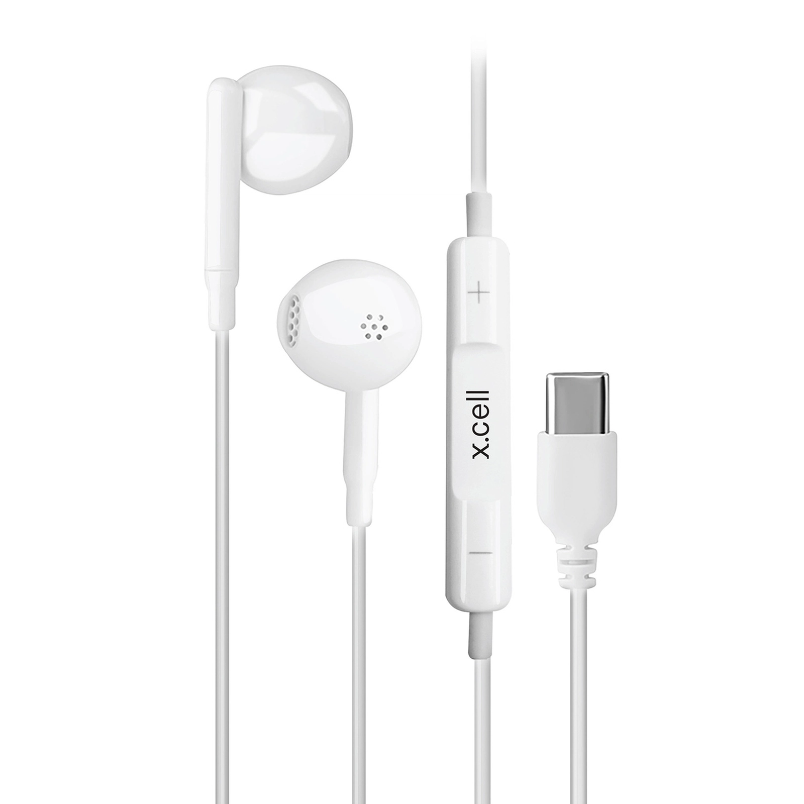 XCELL WIRED IN EAR STEREO HEADSET WITH TYPE C CONNECTOR WHITE HS-104C