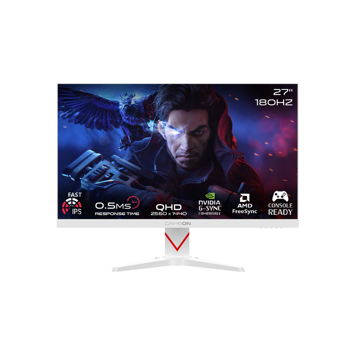 GAMEON DOMINATOR SERIES 27 INCH QHD 180HZ 0.5MS GAMING MONITOR WHITE GOAD27QHD180IPS