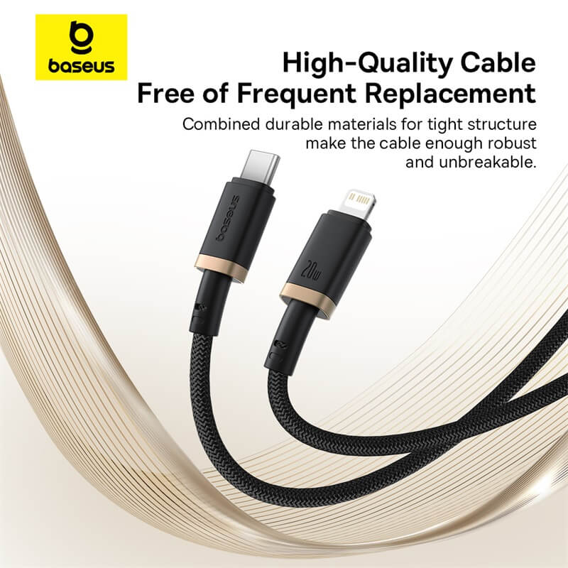 BASEUS DURA TYPE C TO LIGHTNING IP 20W CABLE 1M BLACK thumbnail 2